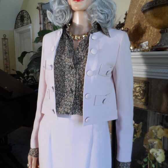New Moschino CheapandChic Blush Pink Skirt Suit w/Under Blouse Builded In Size 6 - Picture 7 of 16
